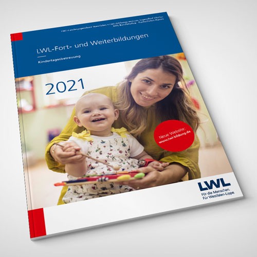 Umschlag des Programmheftes LWL-Fort- und Weiterbildungen Kindertagesbetreuung 2021